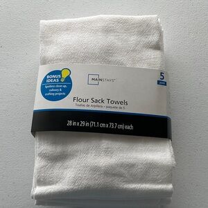 Mainstays White Flour Sack Kitchen Towels - Pack of 5